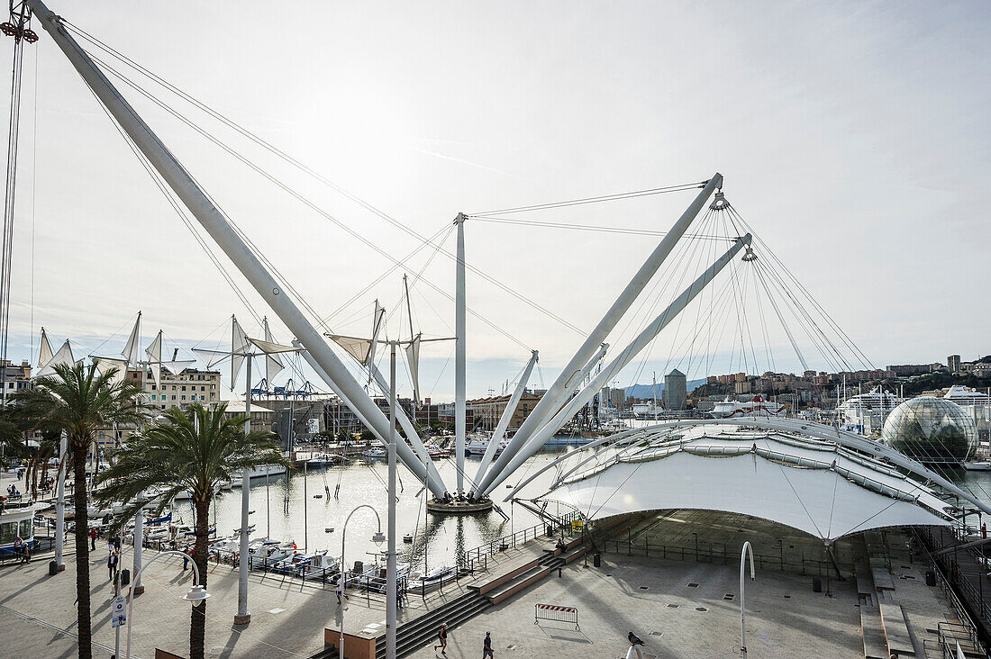 Aussichtsfahrstuhl Bigo, Porto Antico, Genua, Ligurien, Italien