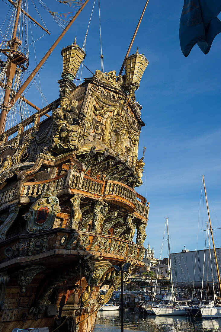 Segelschiff Neptune, Porto Antico, Genua, Ligurien, Italien