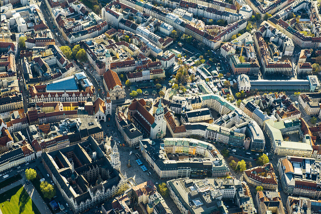 Aerial view of the center, Munich, Bavaria, Germany
