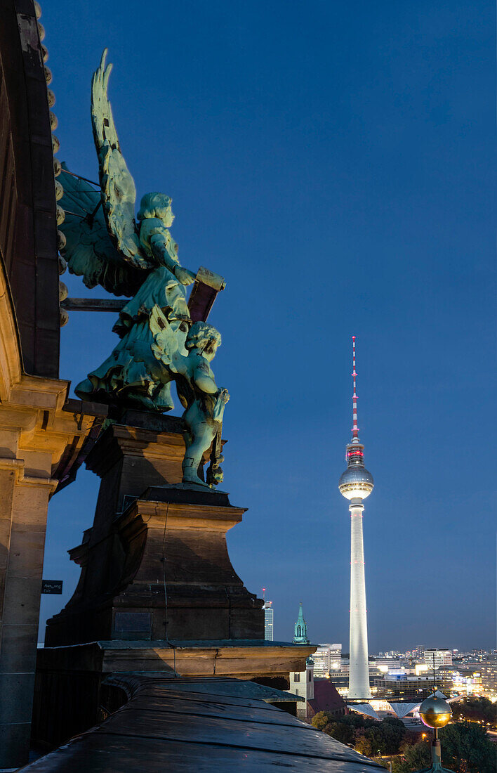 Panoramic view from the cathedral towards Alexanderplatz, Berlin, Germany
