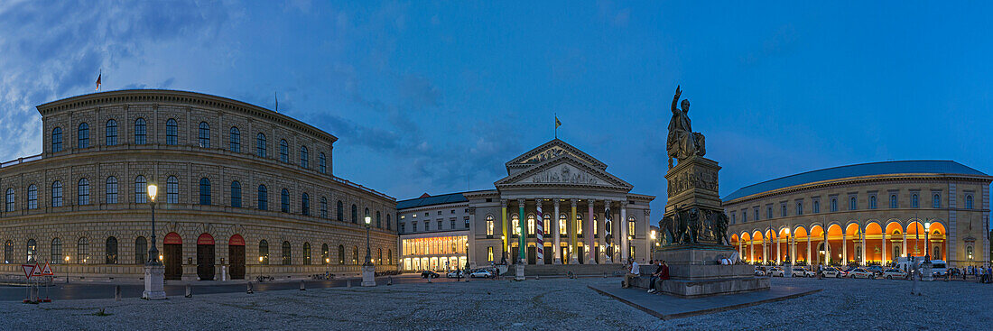 360 degrees Panorama, National Theater with Bavarian State Opera, Max-Joseph-Platz, Munich, Bavaria, Germany