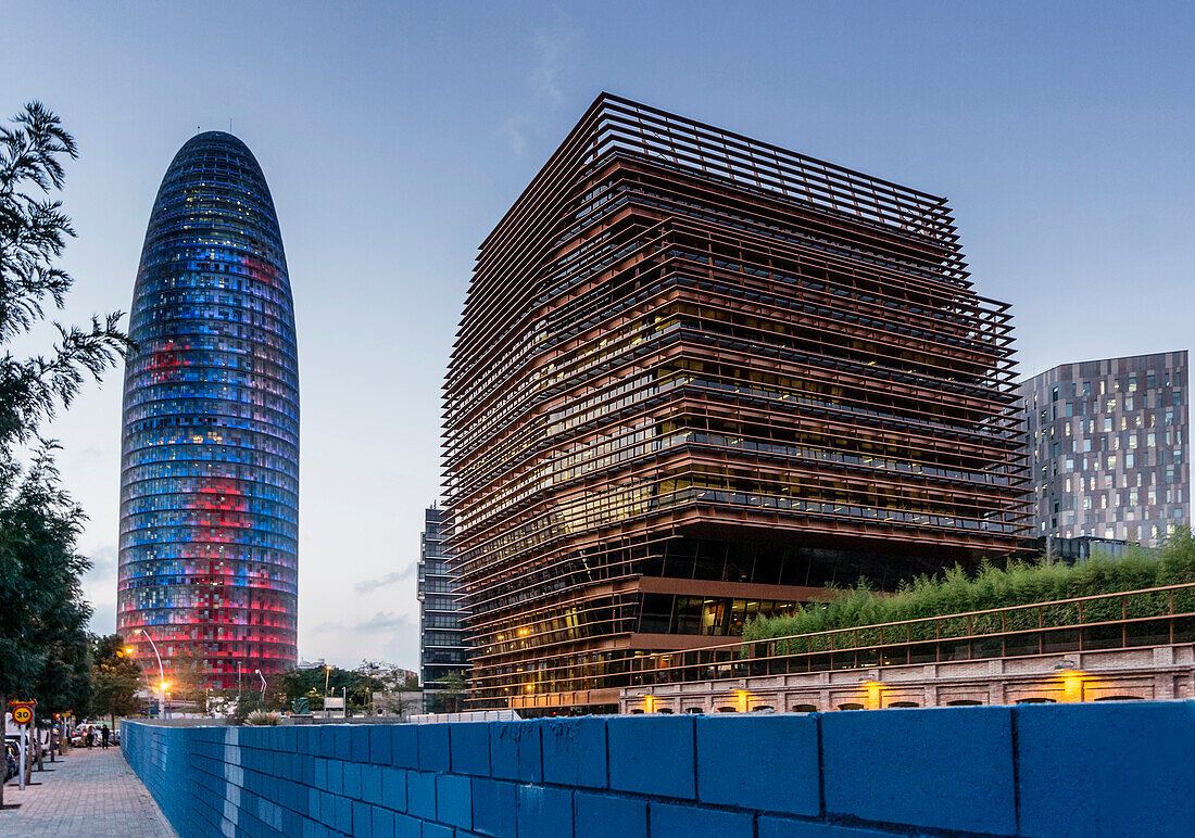 Torre Agbar, Head Offices Of CMT, Modern Architecture, Barcelona, Spain