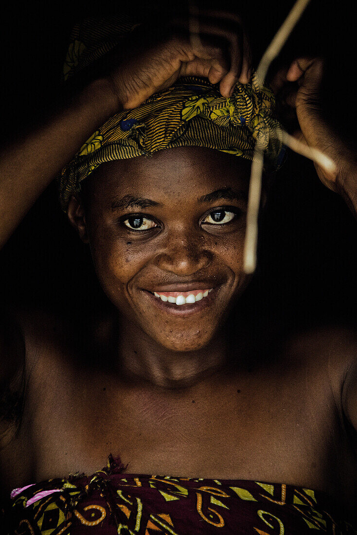 Young woman of the Lozi tribe, Caprivi region, Namibia, Africa