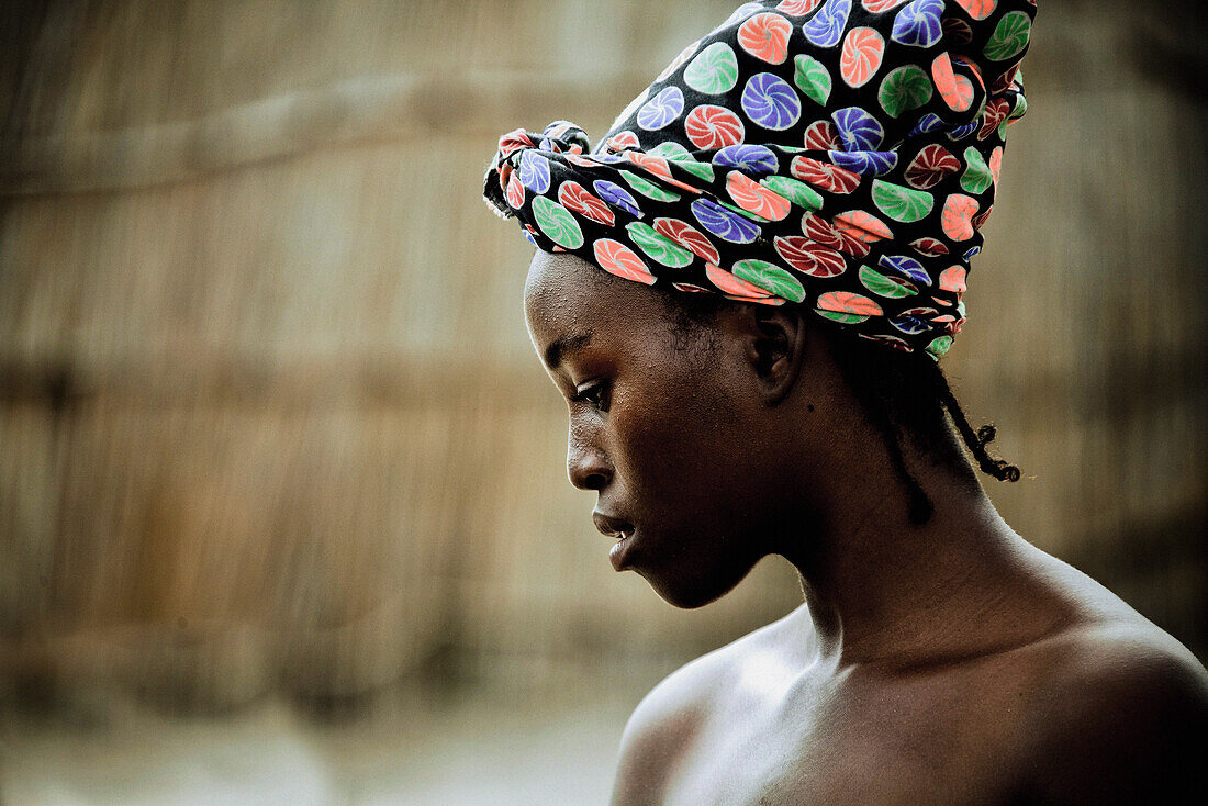 Young woman of the Lozi tribe, Caprivi region, Namibia, Africa