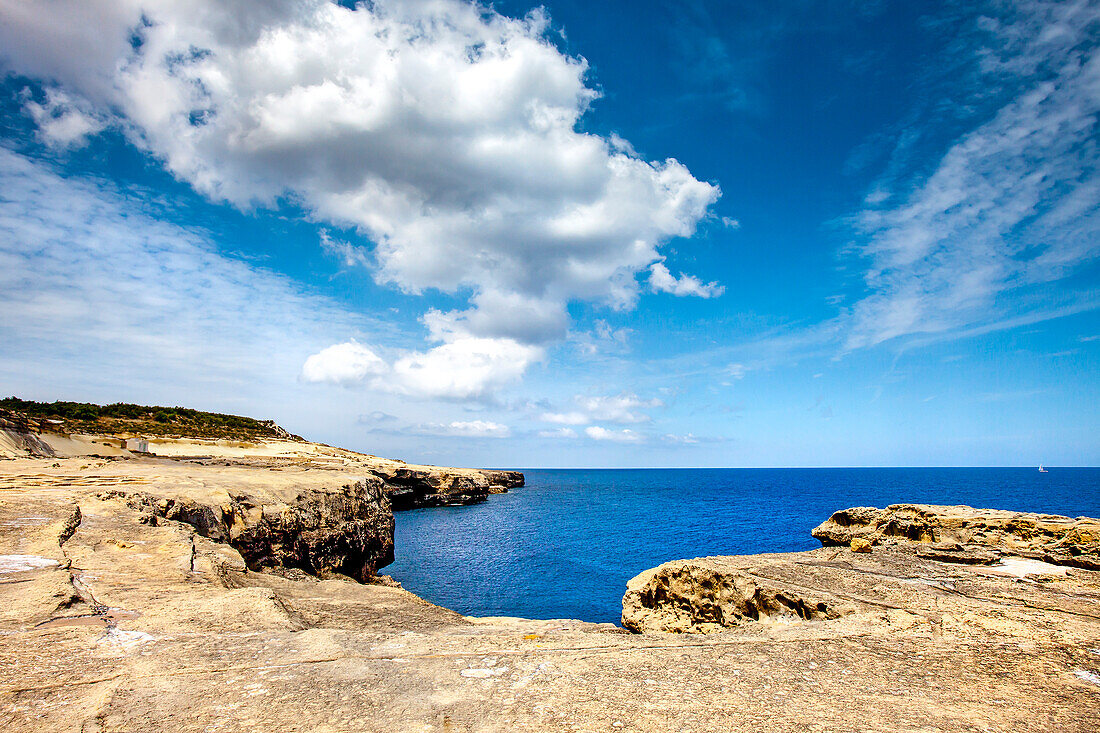 Salt pans, Saline, Xwejni Bay, Marsalforn, Gozo Island, Malta