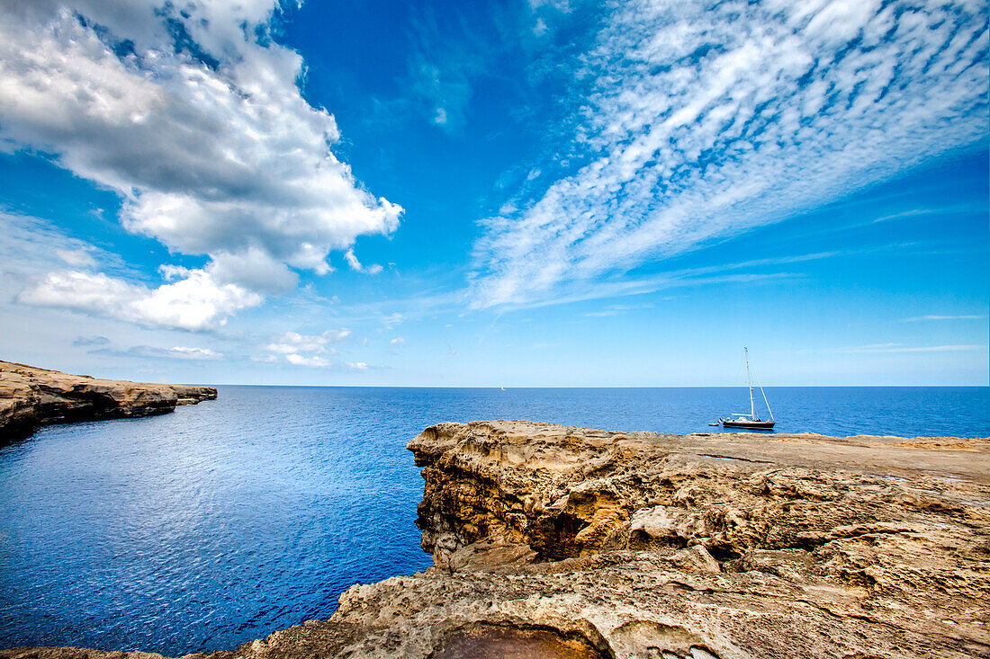 Salt pans, Saline, Xwejni Bay, Marsalforn, Gozo Island, Malta