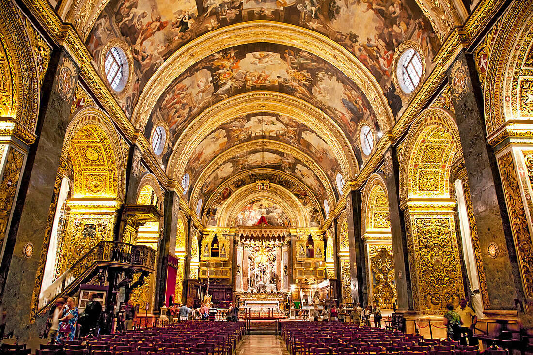 Interior of St. Johns Co-Cathedral, Valletta, Malta