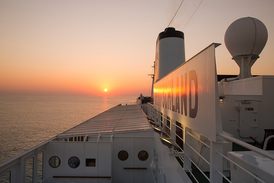 Cruise ship MS Deutschland at sunset, Reederei Peter Deilmann, Arabian Sea, near India