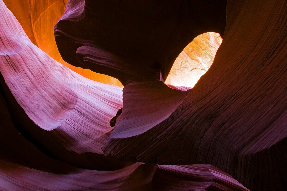 An abstract detail of Lower Antelope Canyon located outside of Page, AZ, Lower Antelope Canyon, Arizona, USA