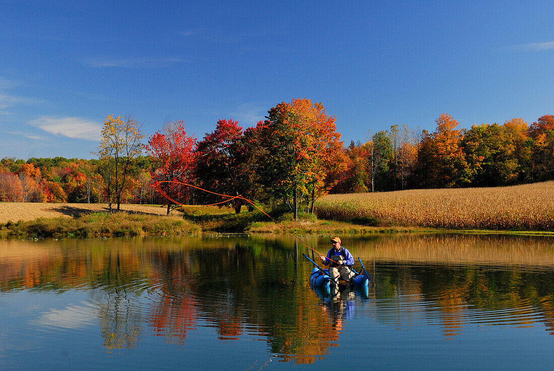 Fall fly fishing, PA, USA
