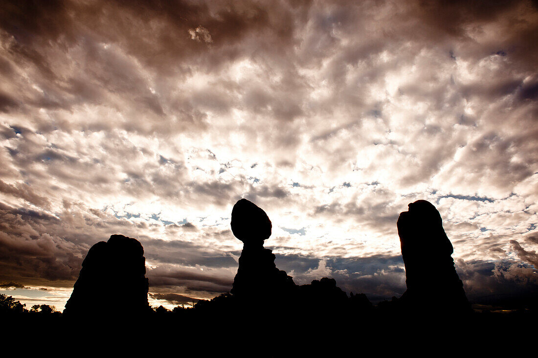 Rock and clouds.  Arches National Park, Moab, Utah Moab, Utah, United States