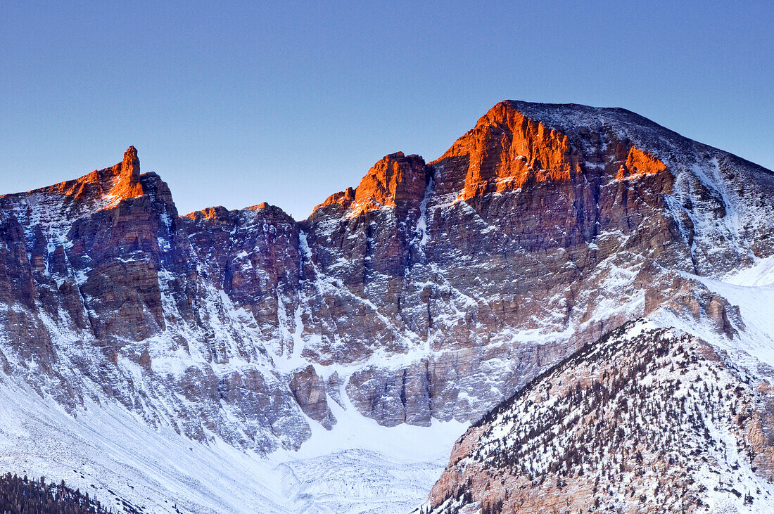 Early morning light illuminates Wheeler Peak in Great Basin National Park Great Basin National Park, Nevada, USA