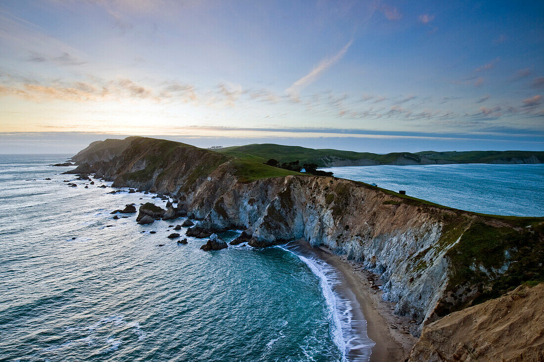 Point Reyes National Seashore at sunset on the northern California coast, USA Point Reyes National Seashore, California, USA