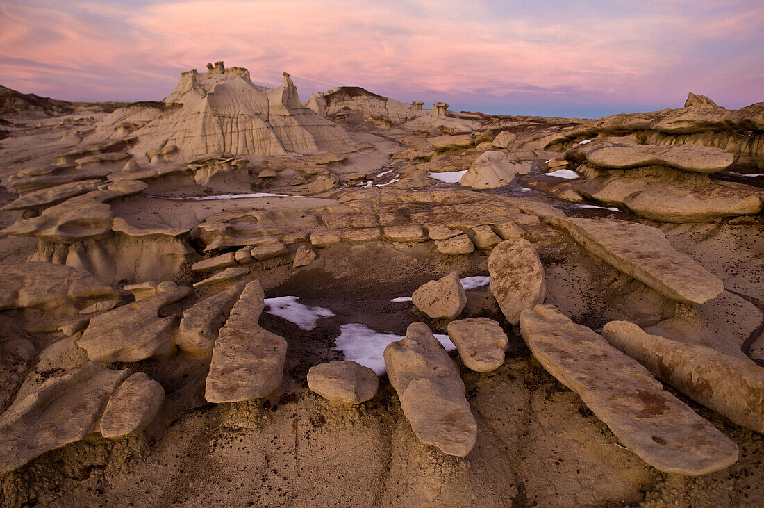 Eroded sandstone rock formations at Bisti Badlands, Farmington, New Mexico., Farmington, New Mexico, usa