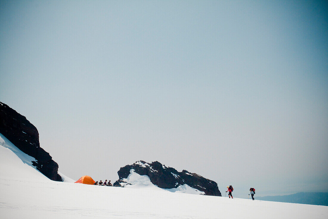 Climbing Mount Baker.