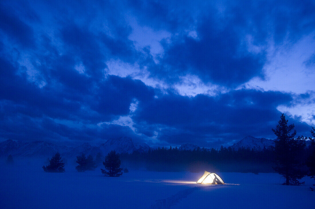 winter camping, Jackson, Wyoming, United States