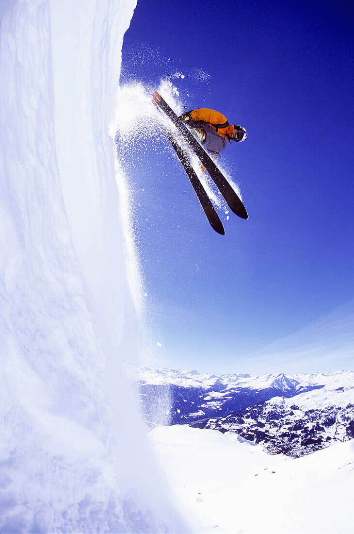 Man skiing Switzerland, Lenzerheide, Switzerland