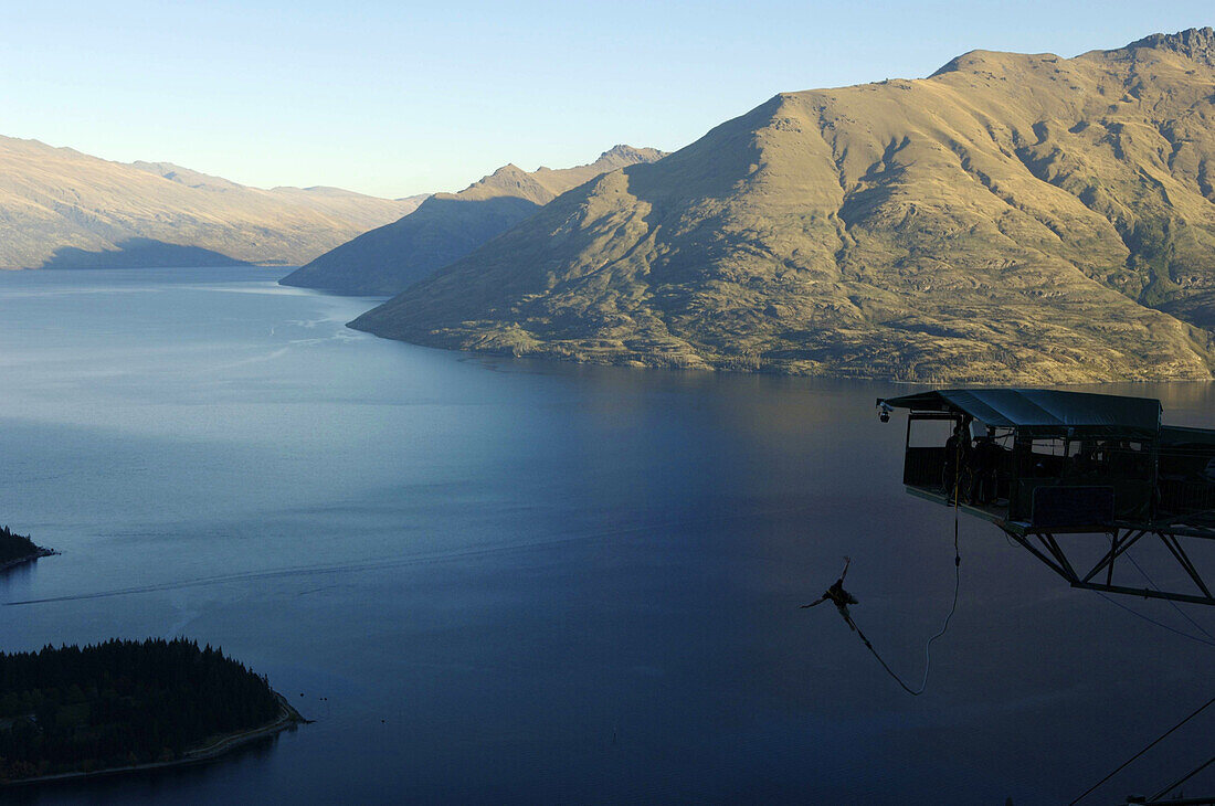 male bungy jumper, Queenstown, South Island, New Zealand