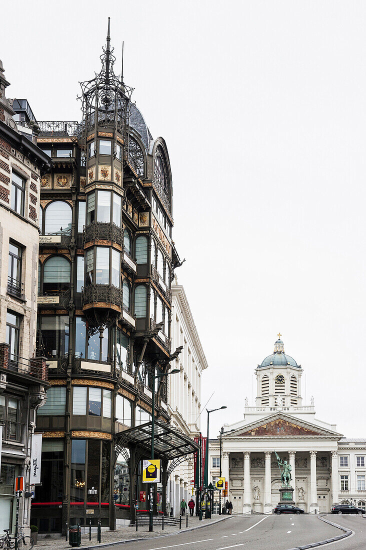 Museum of Musical Instruments, Saint Jacques-sur-Coudenberg in background, Brussels, Belgium