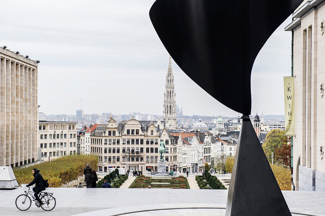 Blick vom Mont des Arts zum Rathaus, Brüssel, Belgien