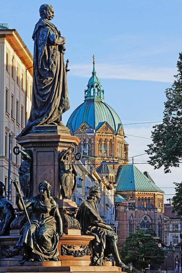 Max II Denkmal, Maximilianstrasse, Lehel, Munich, Upper Bavaria, Bavaria, Germany