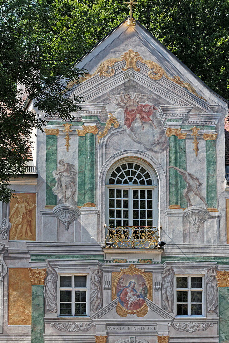 Fassade des Asam-Schlössl, Thalkirchen, München, Oberbayern, Bayern, Deutschland