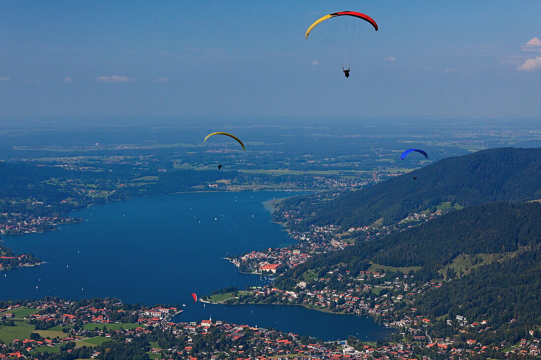 Paragliding, Wallberg, Rottach-Egern, Tegernsee, Oberbayern, Bayern, Deutschland