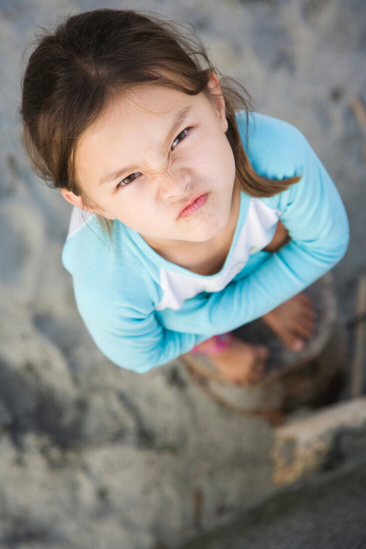 Angry Asian girl frowning, Bellingham, WA