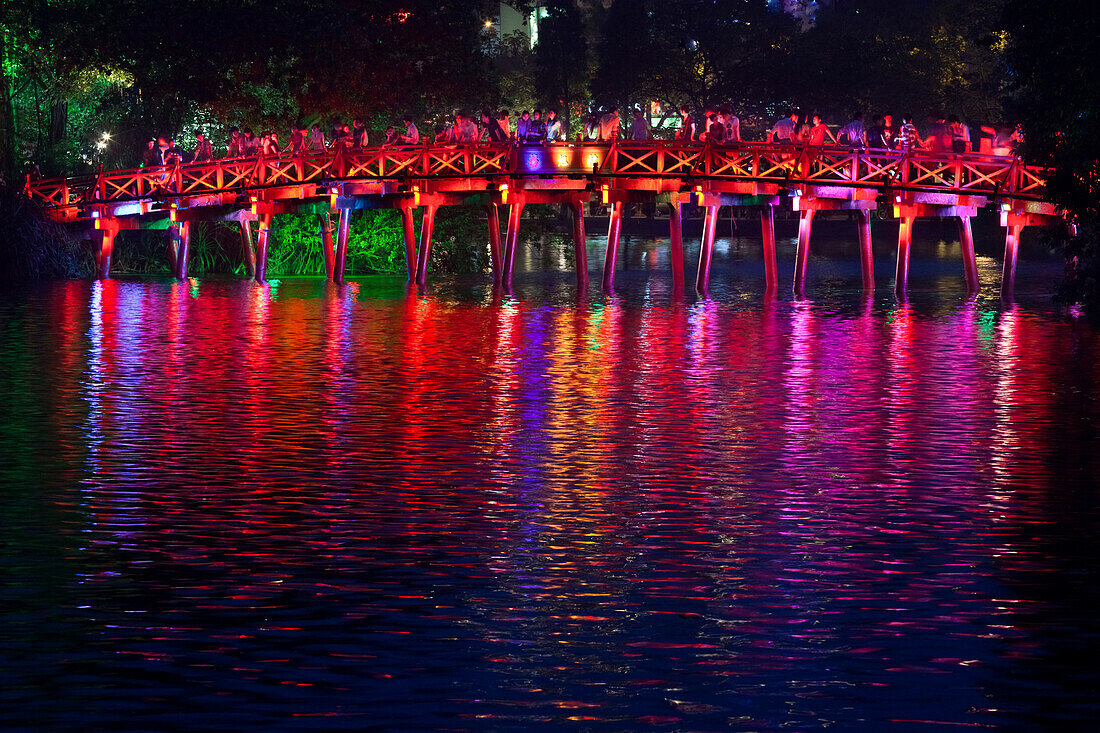 Colorful Vietnamese bridge, Hanoi, Vietnam