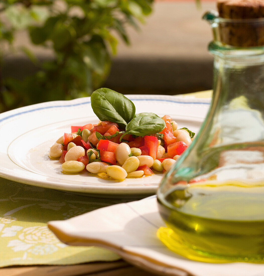 Fresh Italian bean salad, Alba, Cuneo, Italy