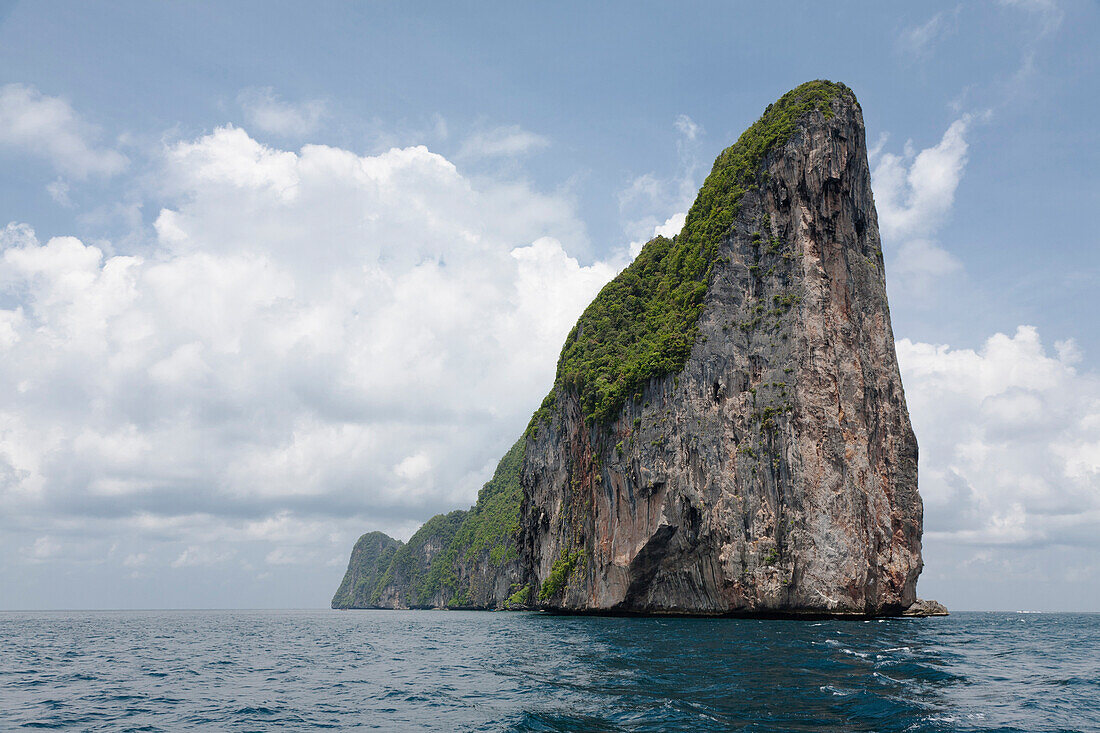 Large rock formation in ocean, Ko Phi Phi, Krabi, Thailand