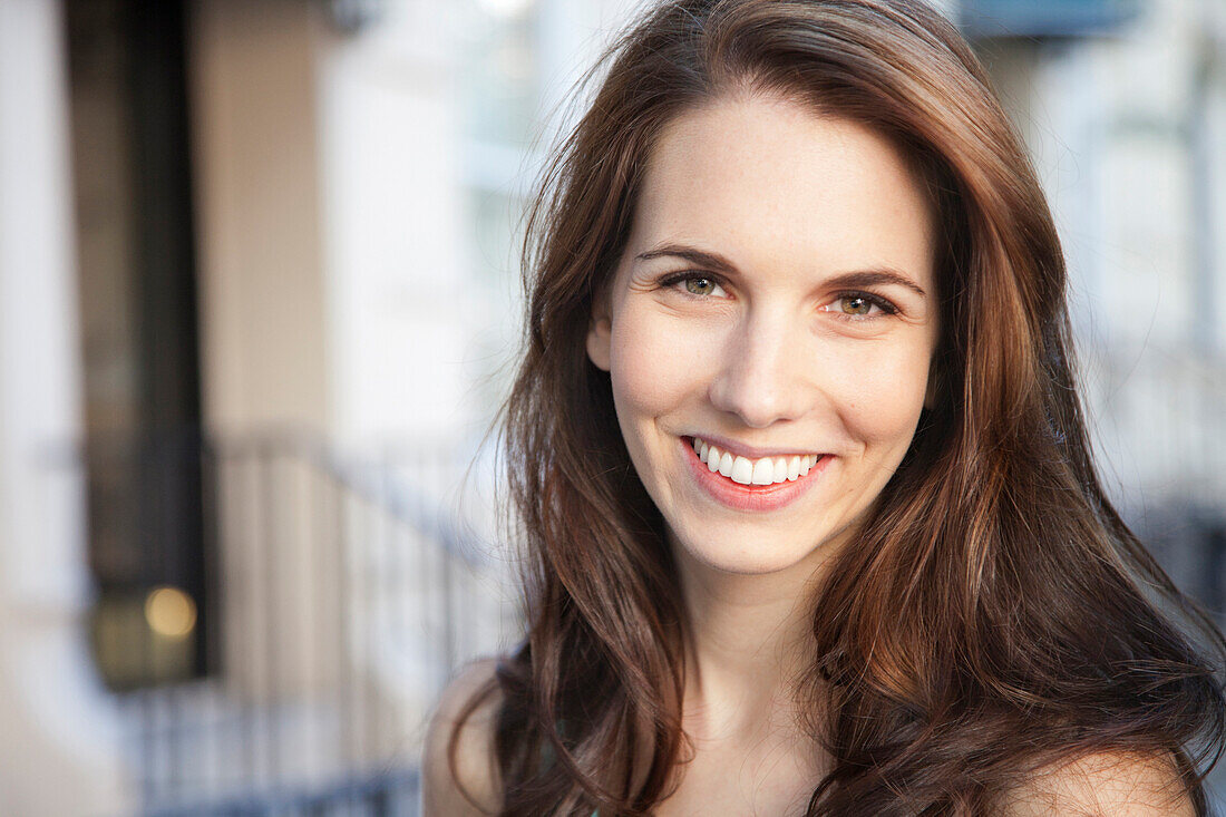 Smiling Caucasian woman, New York, New York, USA