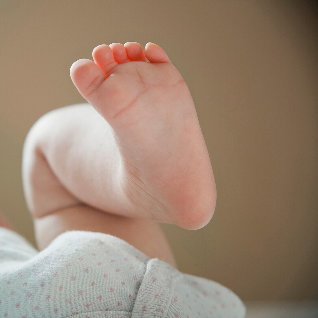 Close up of caucasian baby's foot, Lehi, Utah, USA