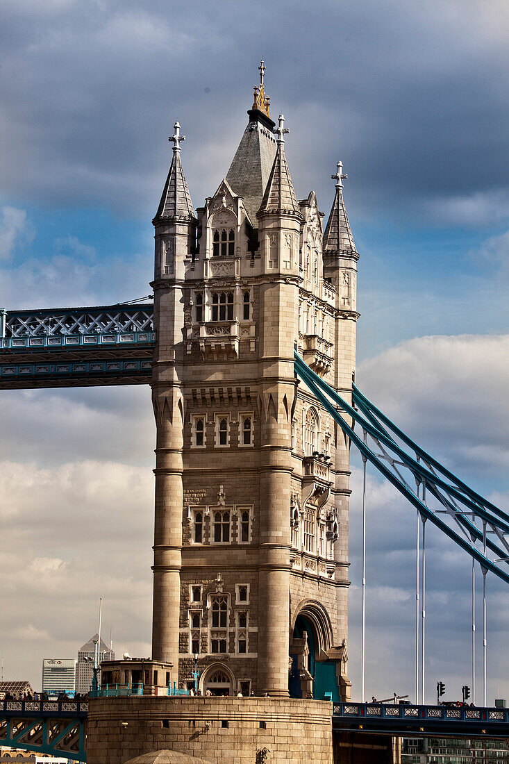 Tower Bridge against cloudy sky, London, Great Britain, England