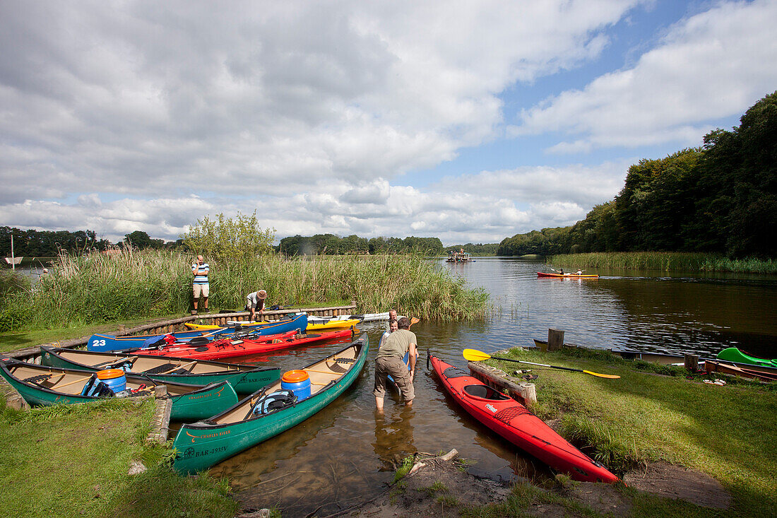 Canoe and kajak tour, Ahrensberg, Mecklenburgische Seenplatte, Mecklenburg-Vorpommern, Germany