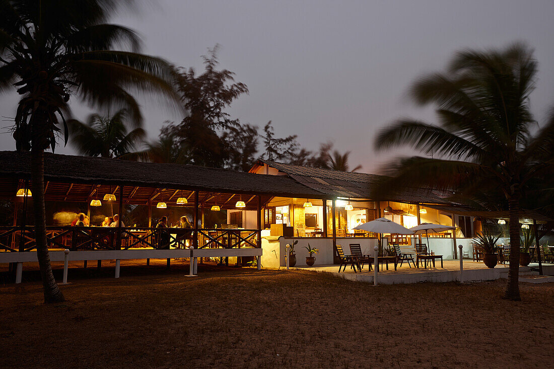 Restaurant and bar of a hotel at beach, Grand-Popo, Mono Department, Benin