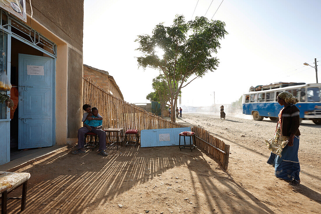 Terrace of a juice stand, Hawzien, Tigray Region, Ethiopia