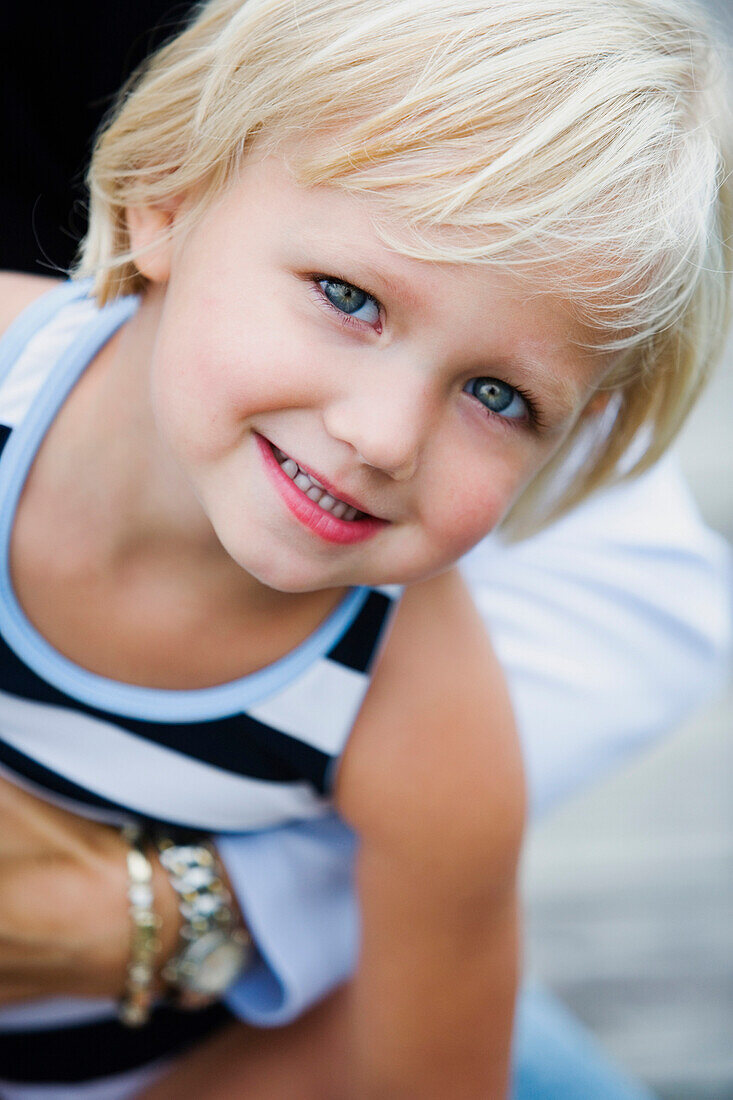 Close up of young girl smiling, Bellingham, WA