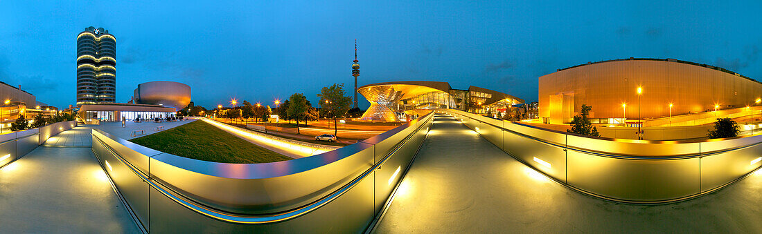 BMW Welt bei Nacht, München, Bayern, Deutschland