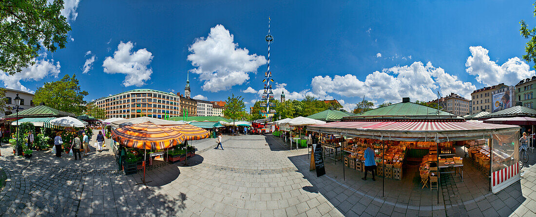 Viktualienmarkt, Munich, Upper Bavaria, Bavaria, Germany