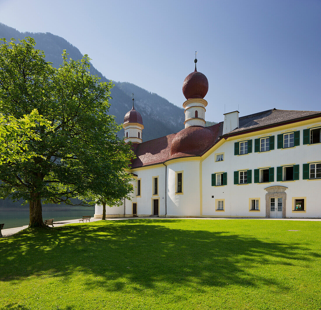 Kirche St. Bartholomä, Königssee, Nationalpark Berchtesgaden, Berchtesgadener Land, Bayern, Deutschland