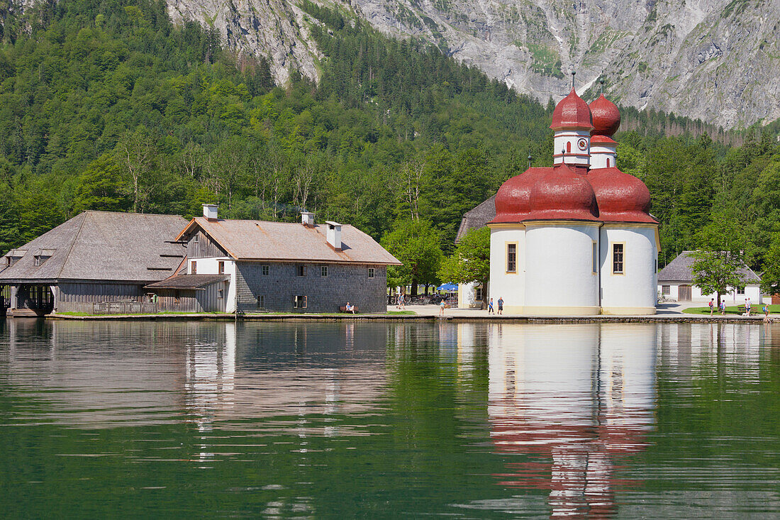 Kirche St. Bartholomä, Königssee, Nationalpark Berchtesgaden, Berchtesgadener Land, Bayern, Deutschland