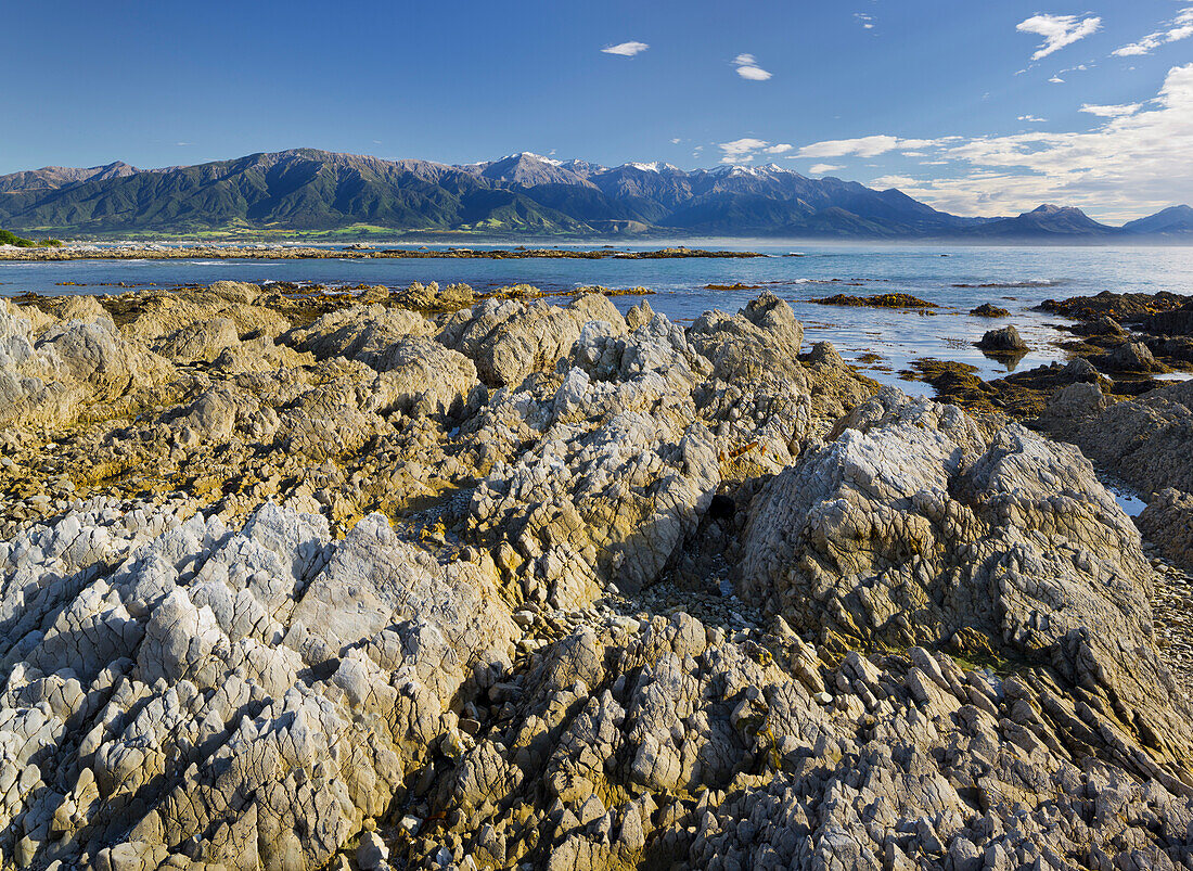 Gesteinsformationen, Kaikoura Halbinsel, Manakau Berge, Canterbury, Südinsel, Neuseeland