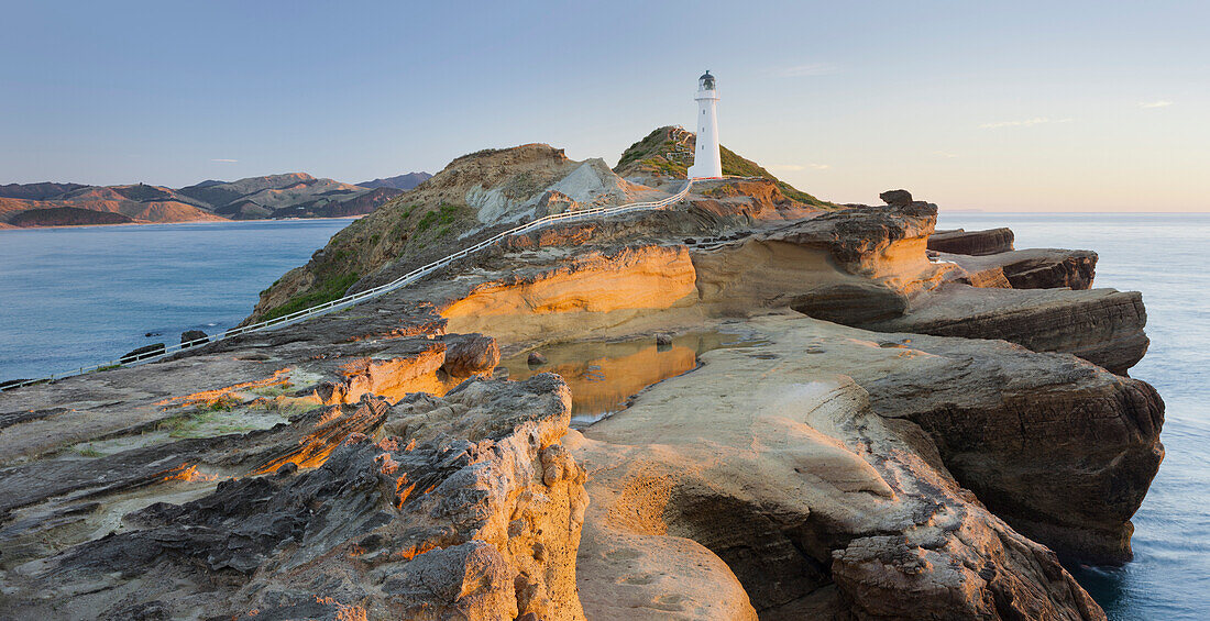 Castle Point lighthouse, sandstone, Wellington, North Island, New Zealand