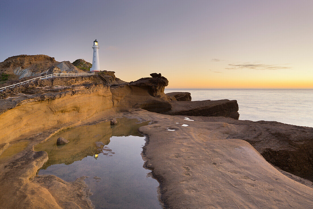 Castle Point lighthouse, sandstone, Wellington, North Island, New Zealand