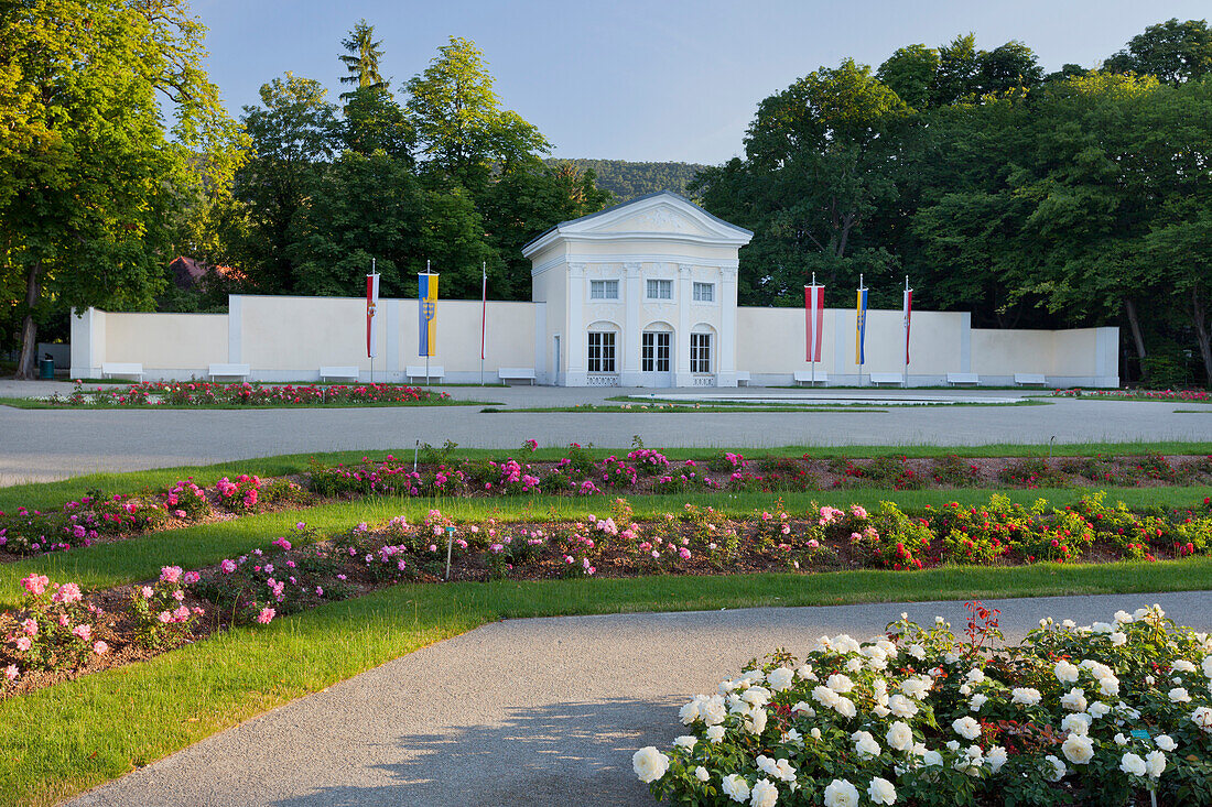 Rosarium, Rose beds, Doblhoff park, Baden near Vienna, Lower Austria, Austria