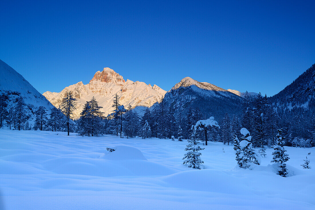 Hohe Gaisl in morning light, Dolomites, South Tyrol, Italy