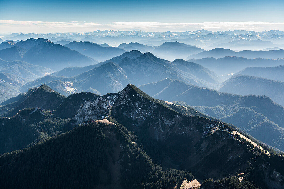 Aerial photo, the Alps near Garmisch-Partenkirchen, Upper Bavaria, Bavaria, Germany