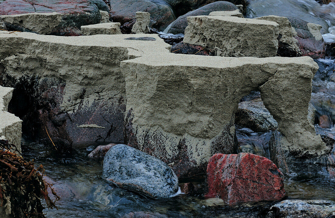 Sand und Granit, Huisinis, Harris, Lewis and Harris, Äußere Hebriden, Schottland, Großbritannien