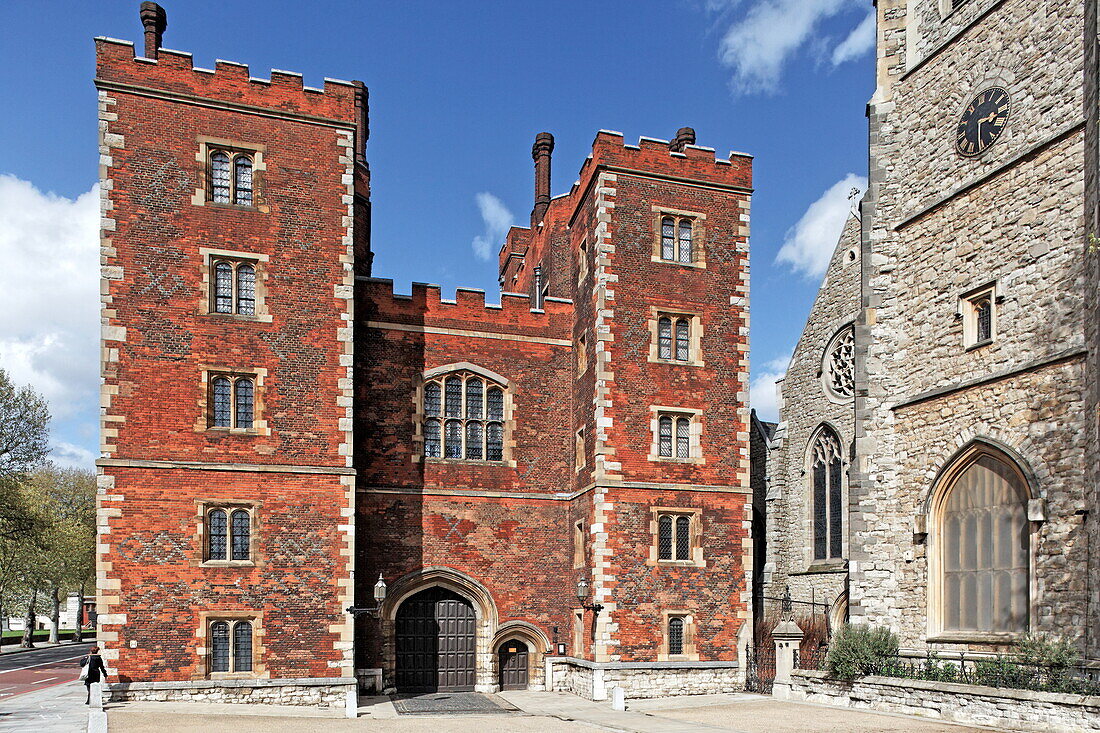 Lambeth Palace, offizielle Londoner Residenz des Erzbischofs von Canterbury, Lambeth, London, England, Vereinigtes Königreich